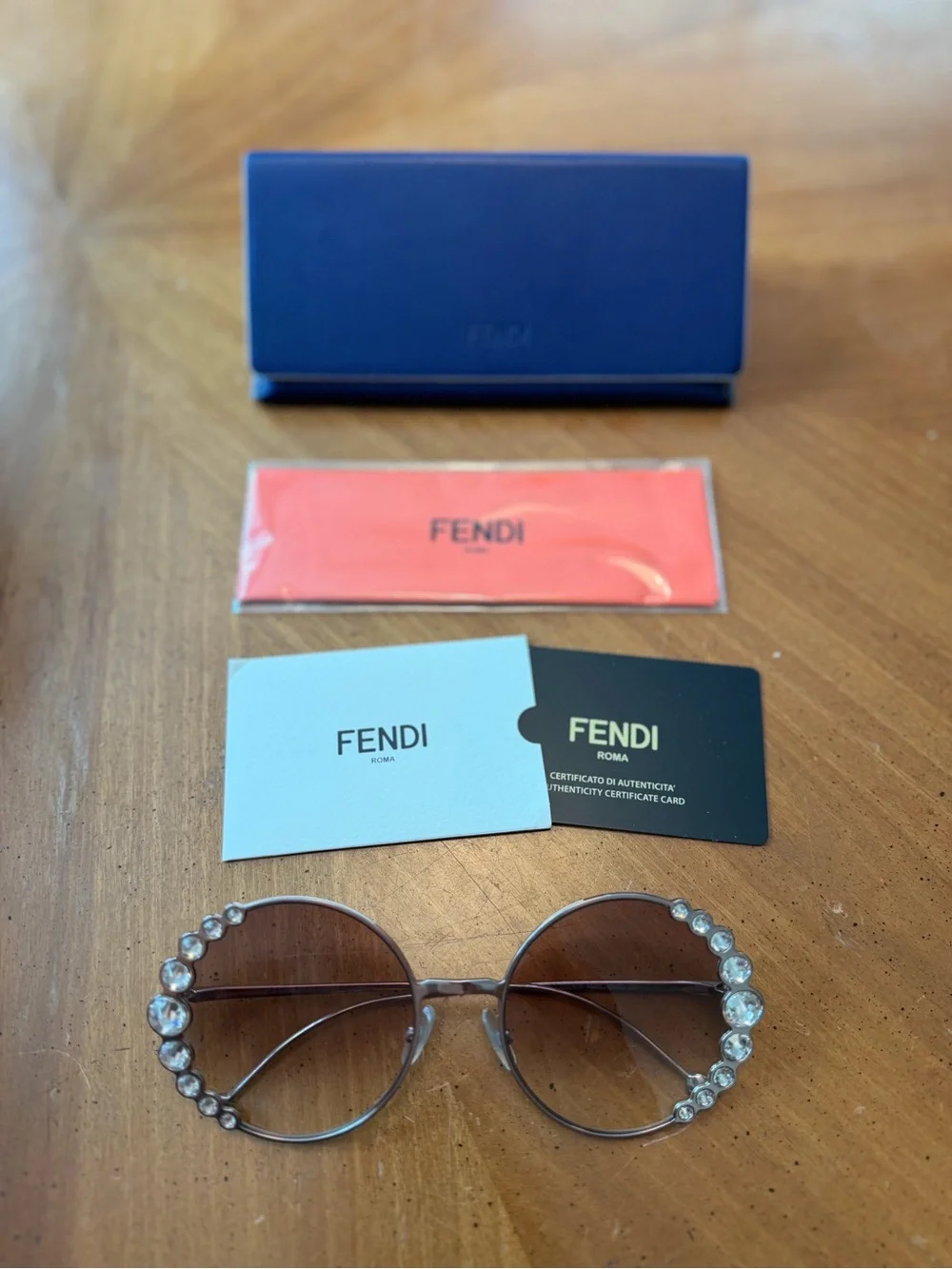 Fendi 58mm Oversized Round Embellished Sunglasses